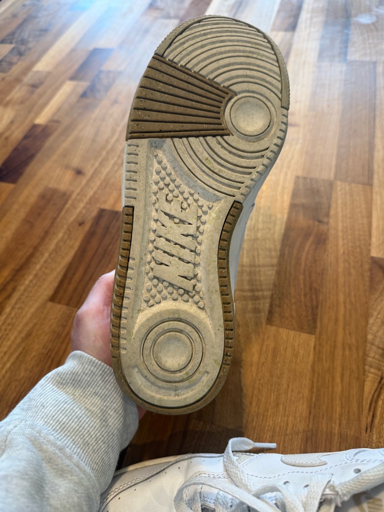 Nike White/Tan Sneaker Interior With Size Tag